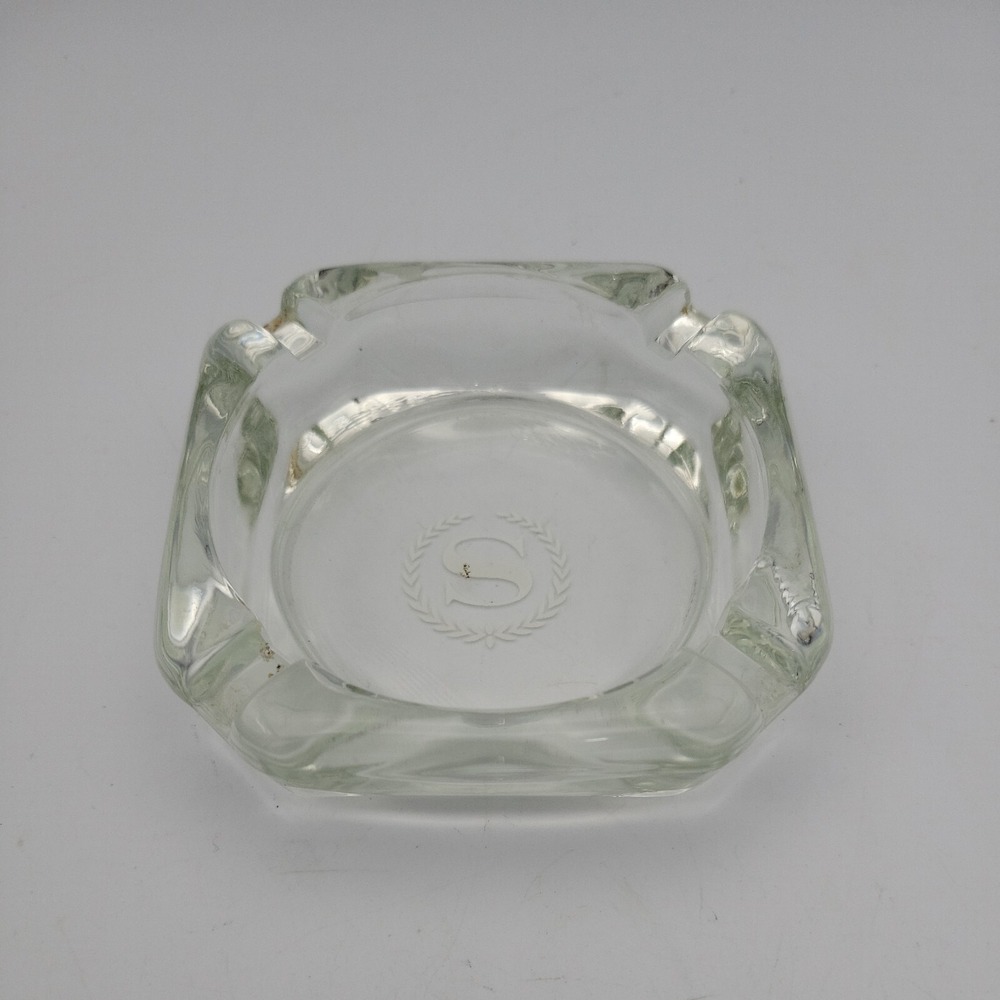 Vintage Sheraton Hotel Advertising Souvenir ASHTRAY Glass Square 3.25" d